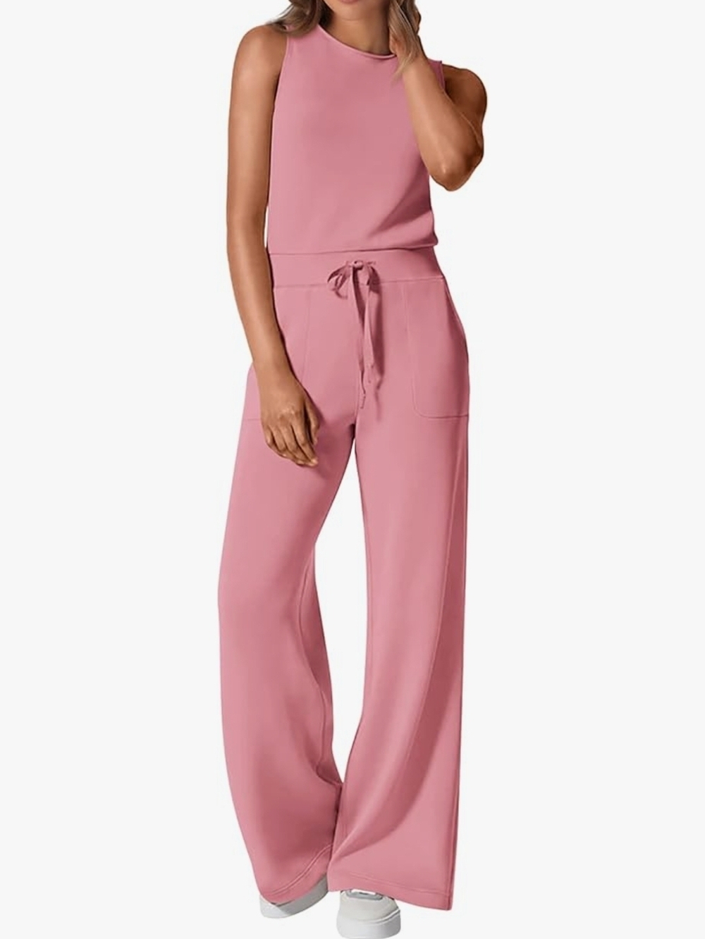 Nwt Large PRETTYGARDEN Jumpsuits for Women Casual 2026 Summer Sleeveless Wide Le